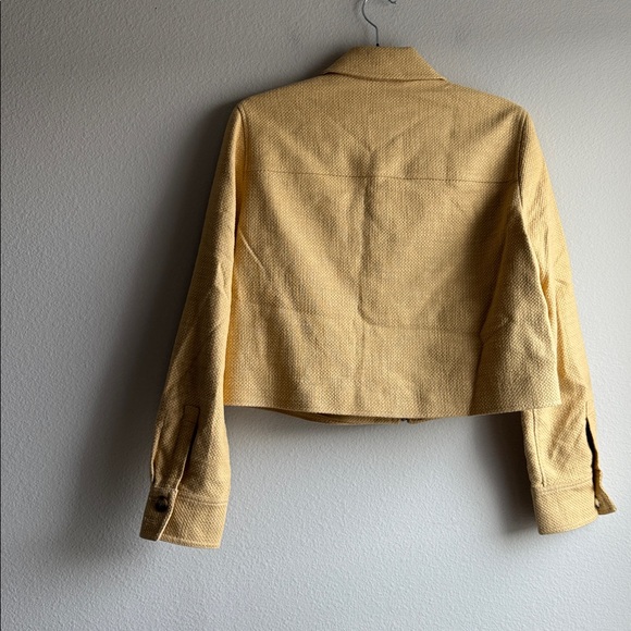 Club Monaco Textured Crop Jacket Yellow Fall Womens size medium - Picture 5 of 5